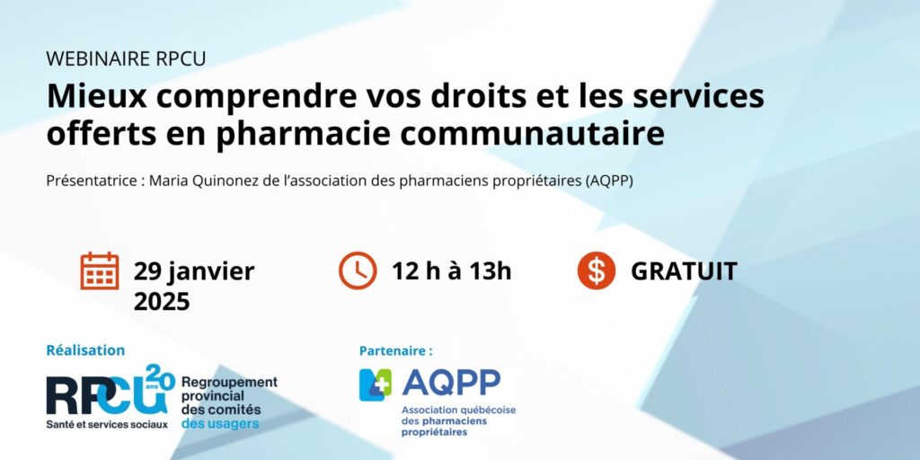 Mieux Comprendre Vos Droits Et Les Services Offerts En Pharmacie Communautaire RPCU